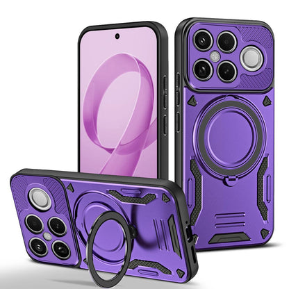 For Redmi K90 Pro Max / Poco F8 Ultra 5G MagSafe 2 in 1 TPU Phone Case with Rotating Holder(Purple)