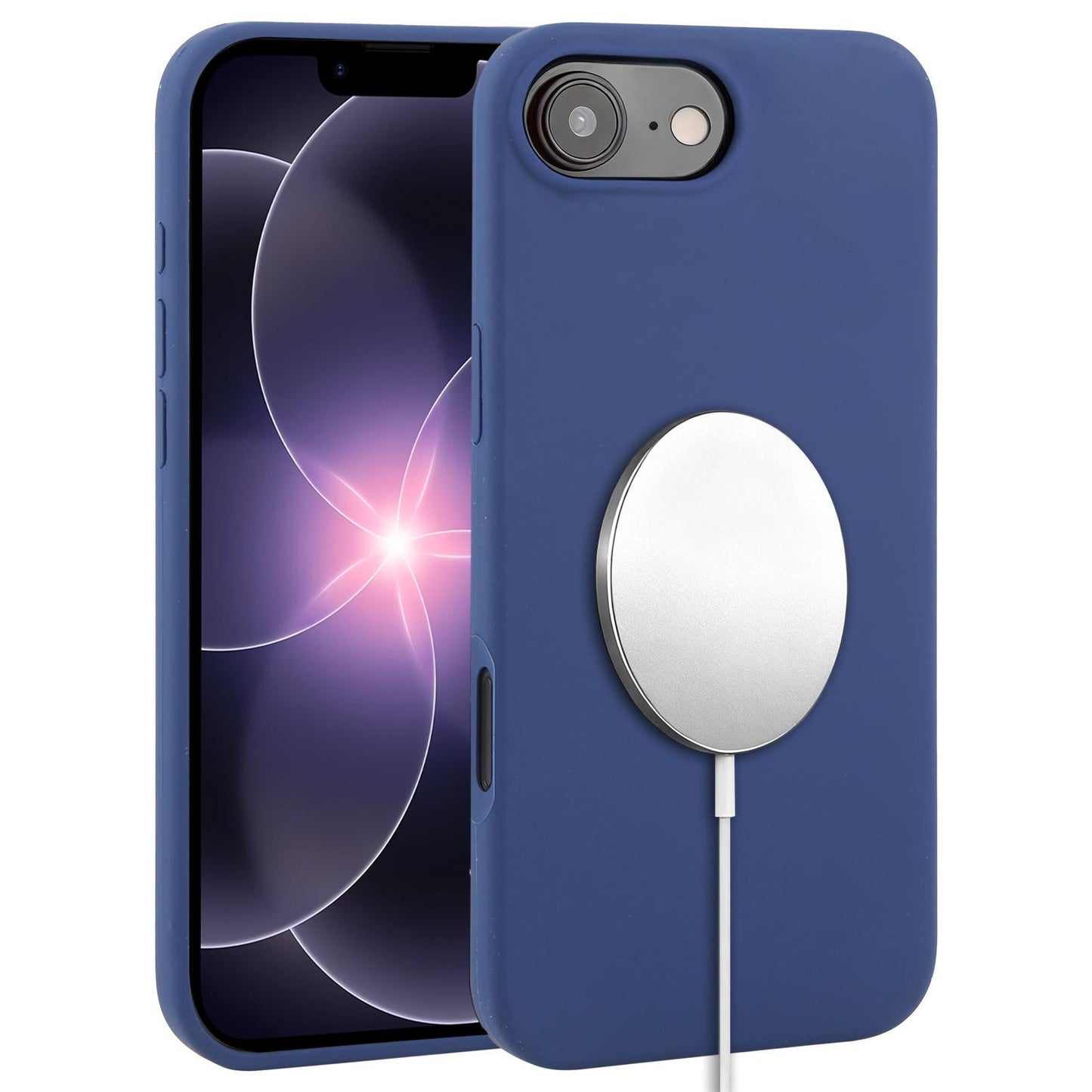 For iPhone 17e / 16e Liquid Silicone Full Coverage MagSafe Phone Case(Navy Blue)