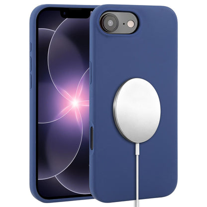 For iPhone 17e / 16e Liquid Silicone Full Coverage MagSafe Phone Case(Navy Blue)