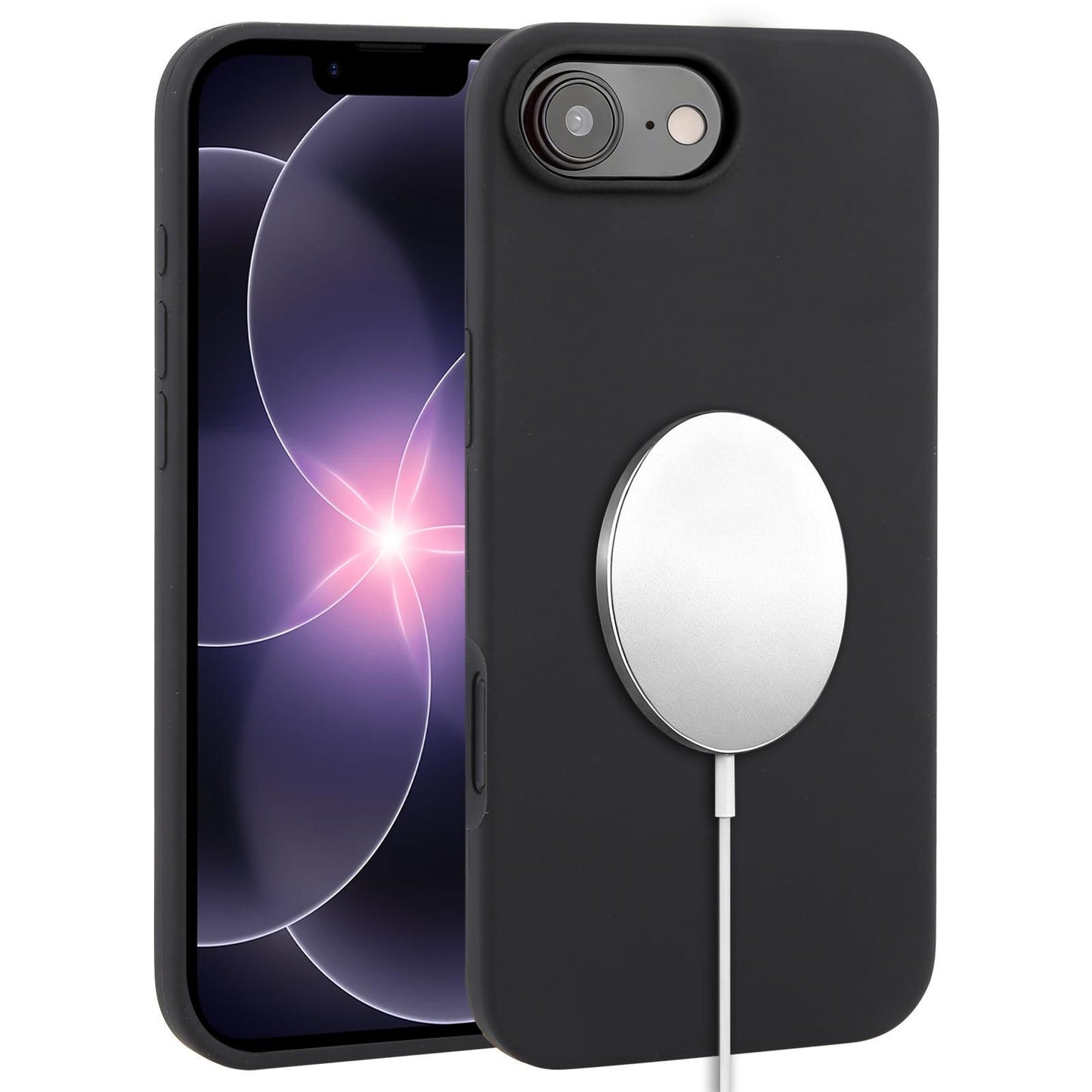 For iPhone 17e / 16e Liquid Silicone Full Coverage MagSafe Phone Case(Black)