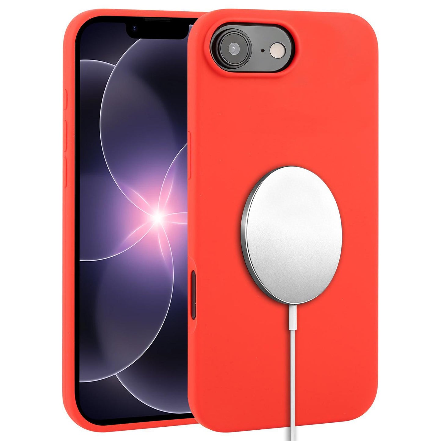 For iPhone 17e / 16e Liquid Silicone Full Coverage MagSafe Phone Case(Red)