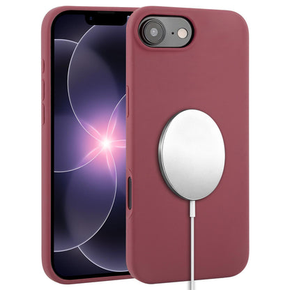 For iPhone 17e / 16e Liquid Silicone Full Coverage MagSafe Phone Case(Wine Red)
