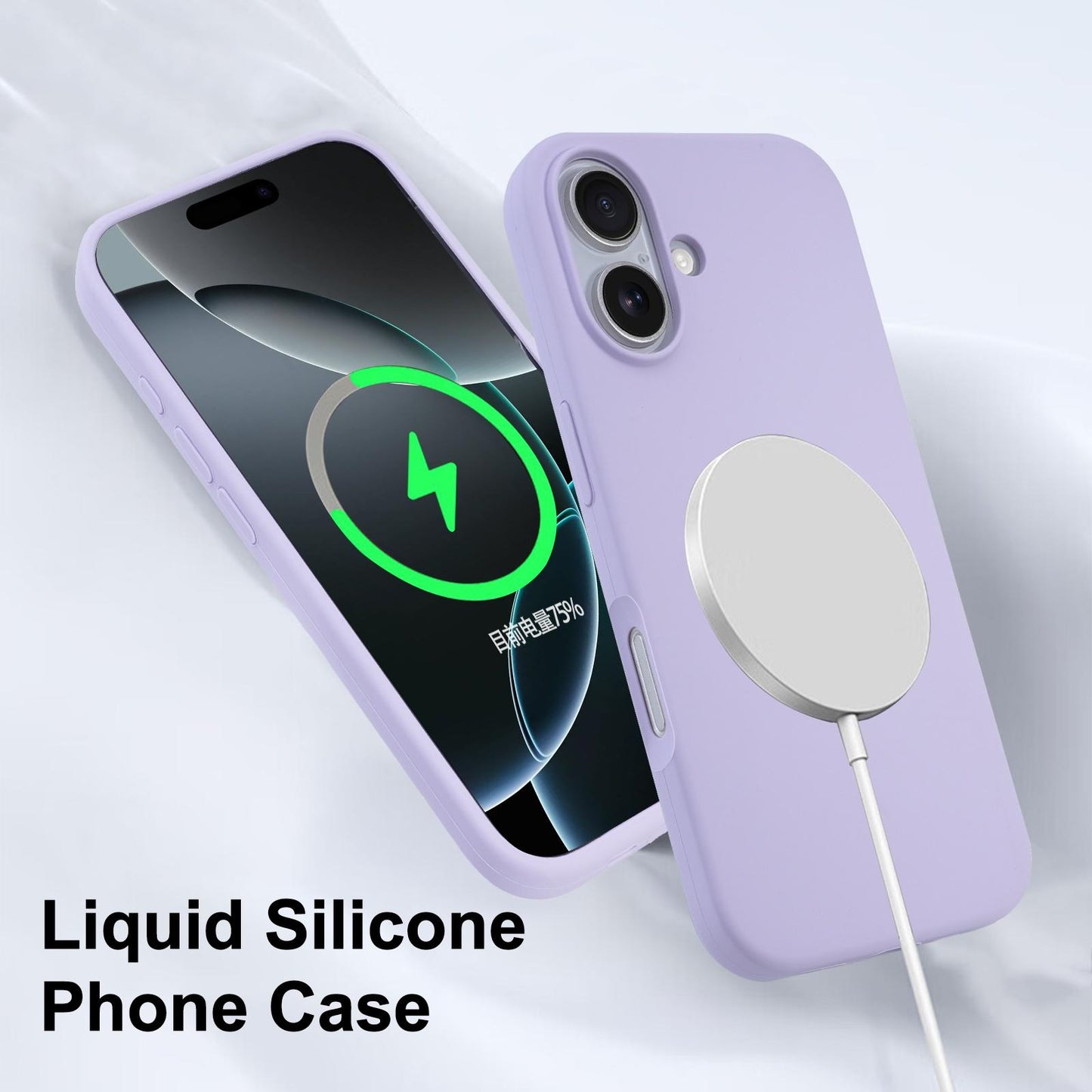 For iPhone 17e / 16e Liquid Silicone Full Coverage MagSafe Phone Case(Black)