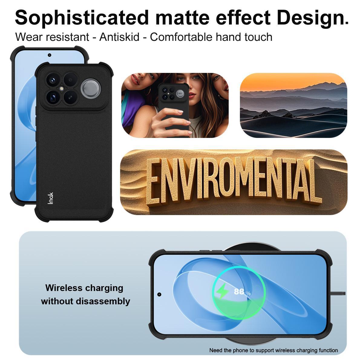 For Redmi K90 Pro Max / Poco F8 Ultra 5G imak Shockproof Airbag TPU Phone Case(Matte Black)