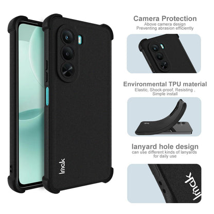 For OnePlus Nord CE6 Lite / Turbo 6X 5G imak Shockproof Airbag TPU Phone Case - Matte Black - EDA008856704A