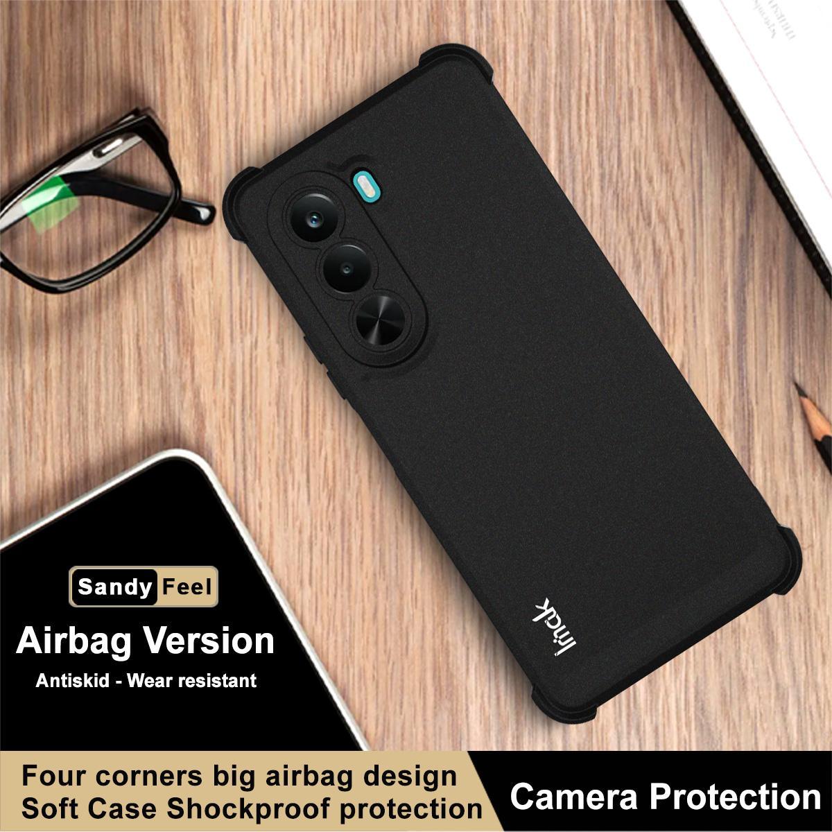 For OnePlus Nord CE6 Lite / Turbo 6X 5G imak Shockproof Airbag TPU Phone Case - Matte Black - EDA008856704A