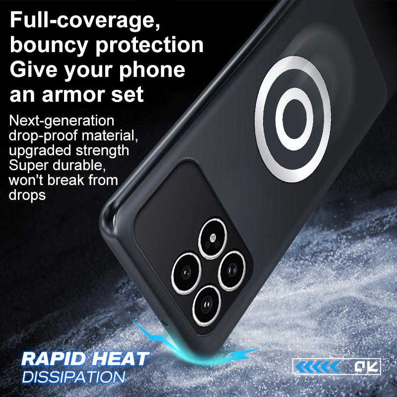 For Redmi K90 / Poco F8 Pro Graphene Brass Thermal Grease Cooling Frosted Magnetic Phone Case(Black)
