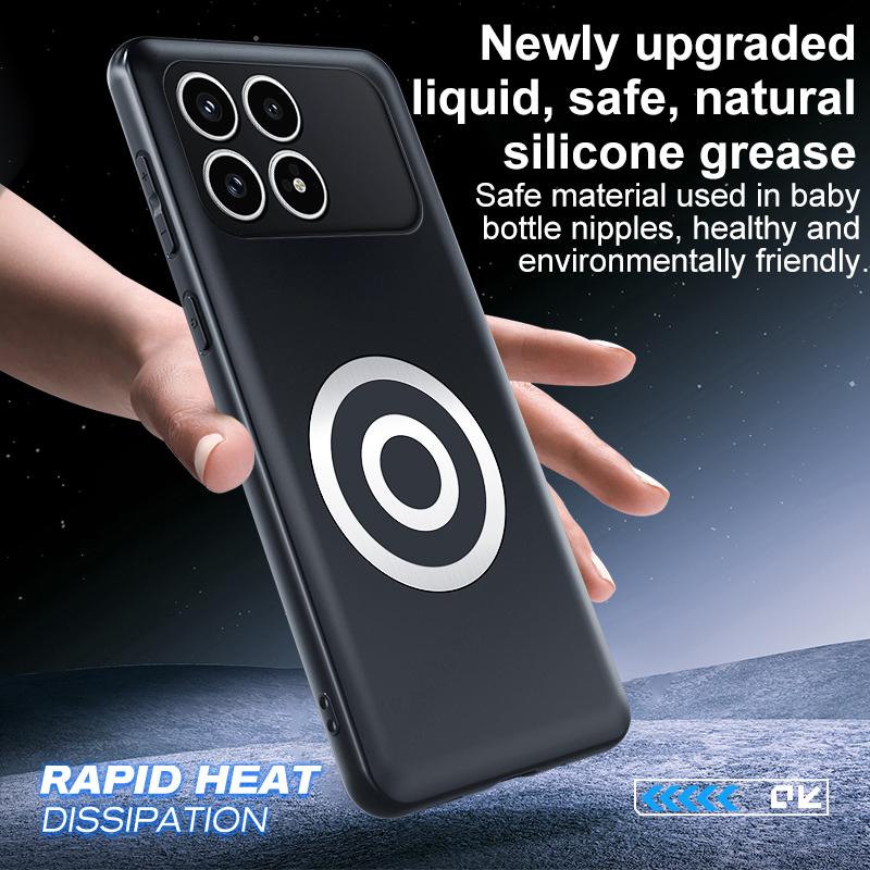 For Redmi K90 / Poco F8 Pro Graphene Brass Thermal Grease Cooling Frosted Magnetic Phone Case(Black)