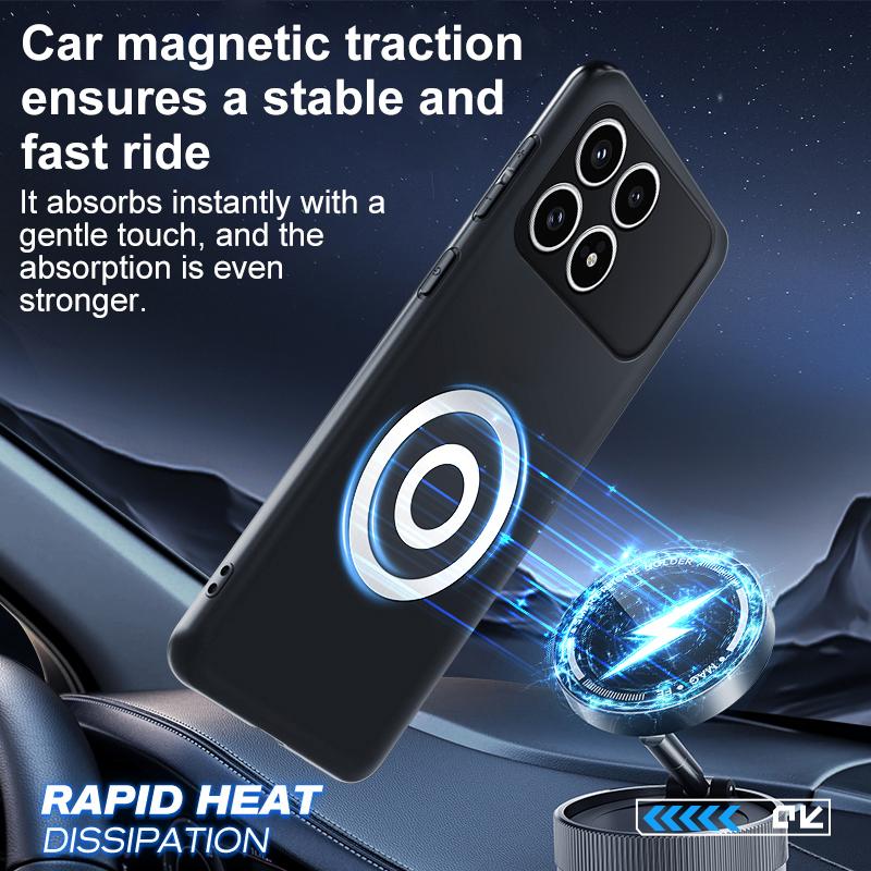 For Redmi K90 / Poco F8 Pro Graphene Brass Thermal Grease Cooling Frosted Magnetic Phone Case(Black)