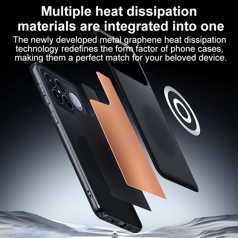 For Redmi K90 / Poco F8 Pro Graphene Brass Thermal Grease Cooling Frosted Magnetic Phone Case(Black)
