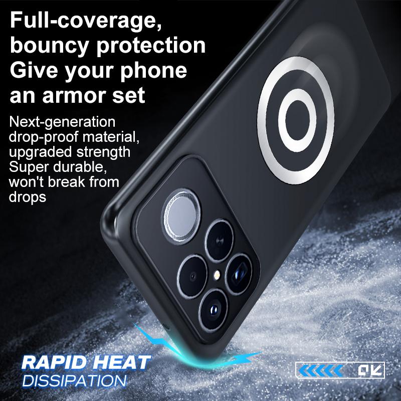 For Redmi K90 Pro Max / Poco F8 Ultra Graphene Brass Thermal Grease Cooling Frosted Magnetic Phone Case(Black)