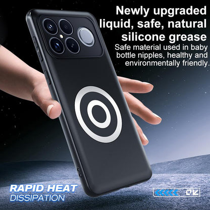 For Redmi K90 Pro Max / Poco F8 Ultra Graphene Brass Thermal Grease Cooling Frosted Magnetic Phone Case(Black)