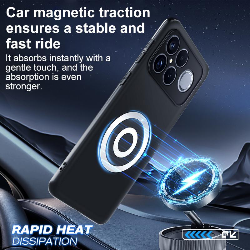 For Redmi K90 Pro Max / Poco F8 Ultra Graphene Brass Thermal Grease Cooling Frosted Magnetic Phone Case(Black)