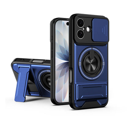 For iPhone 17 Lens Sliding Window Multifunctional Magnetic Shockproof Phone Case - Royal Blue - EDA008865915A
