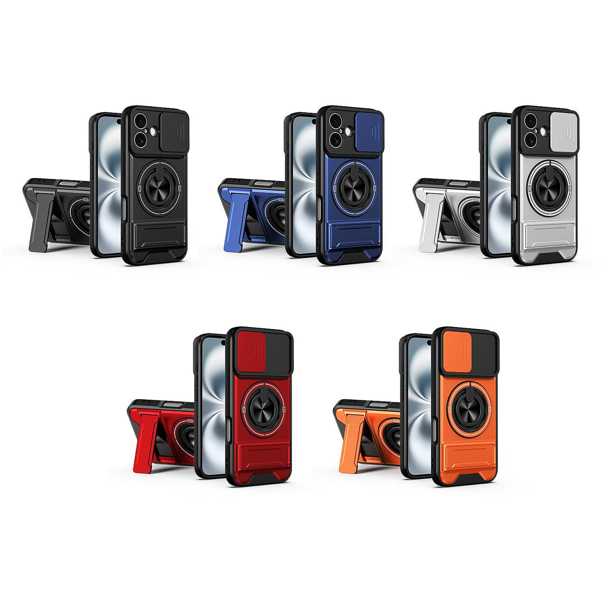 For iPhone 17 Lens Sliding Window Multifunctional Magnetic Shockproof Phone Case - Royal Blue - EDA008865915A