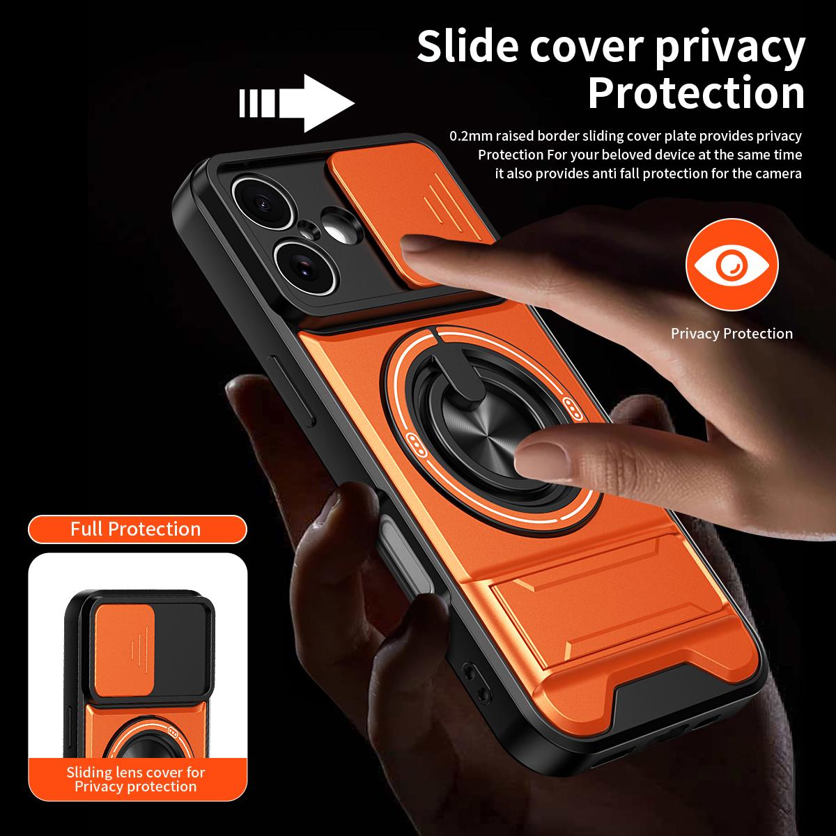 For iPhone 17 Lens Sliding Window Multifunctional Magnetic Shockproof Phone Case - Royal Blue - EDA008865915A