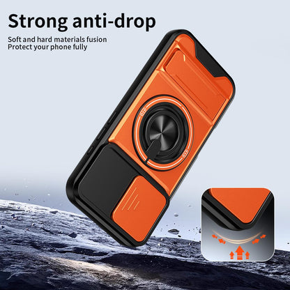 For iPhone 17 Lens Sliding Window Multifunctional Magnetic Shockproof Phone Case - Black - EDA008865915B