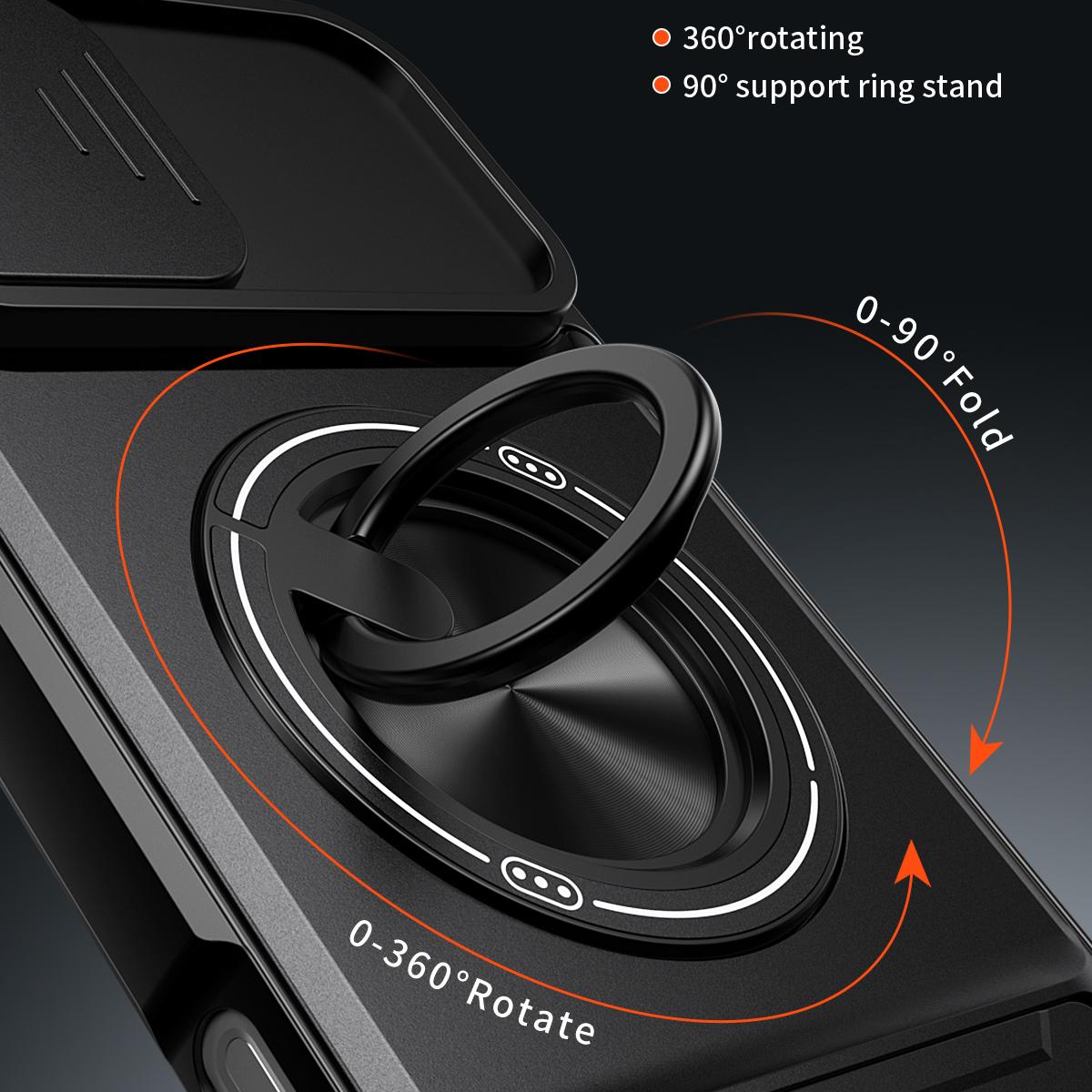 For iPhone 16 Plus Lens Sliding Window Multifunctional Magnetic Shockproof Phone Case - Titanium Gray - EDA008865920D