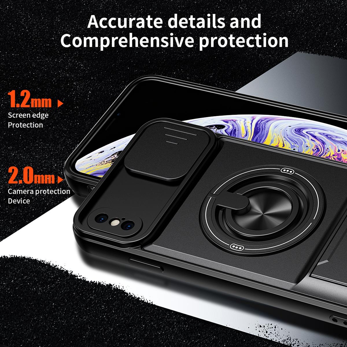 For iPhone XS Max Lens Sliding Window Multifunctional Magnetic Shockproof Phone Case - Red - EDA008865925C