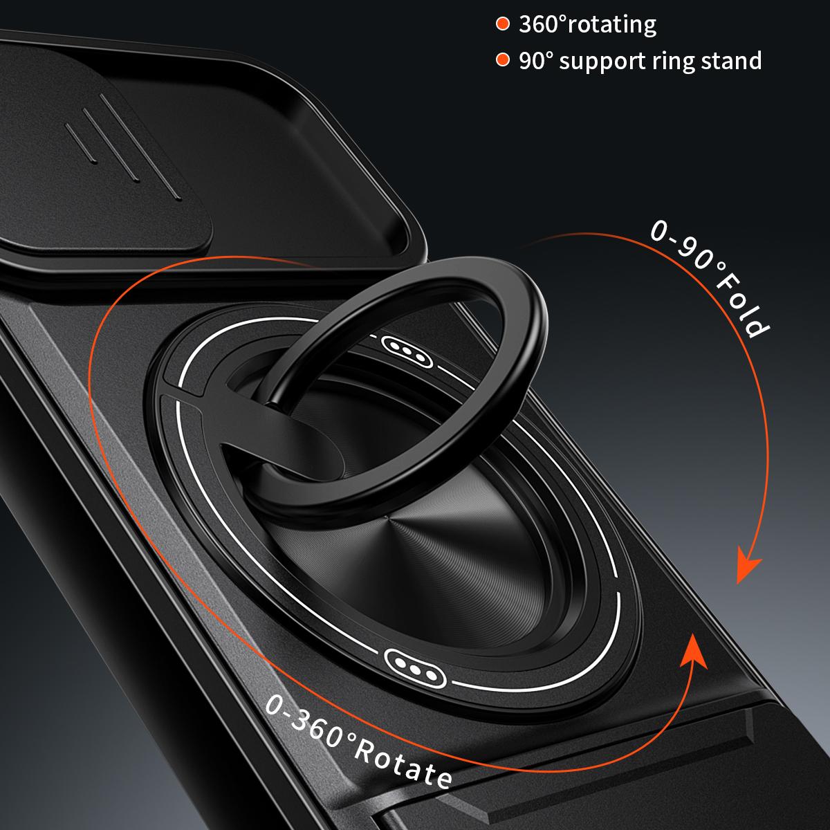 For iPhone 7 Lens Sliding Window Multifunctional Magnetic Shockproof Phone Case - Titanium Gray - EDA008865926D