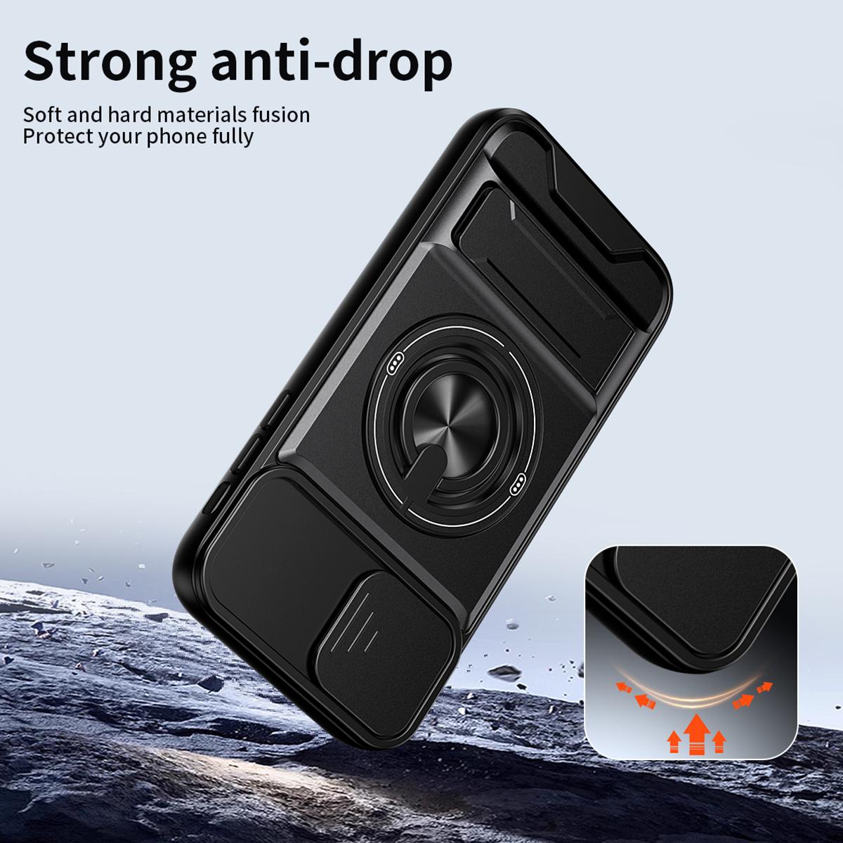 For iPhone XR Lens Sliding Window Multifunctional Magnetic Shockproof Phone Case - Red - EDA008865928C