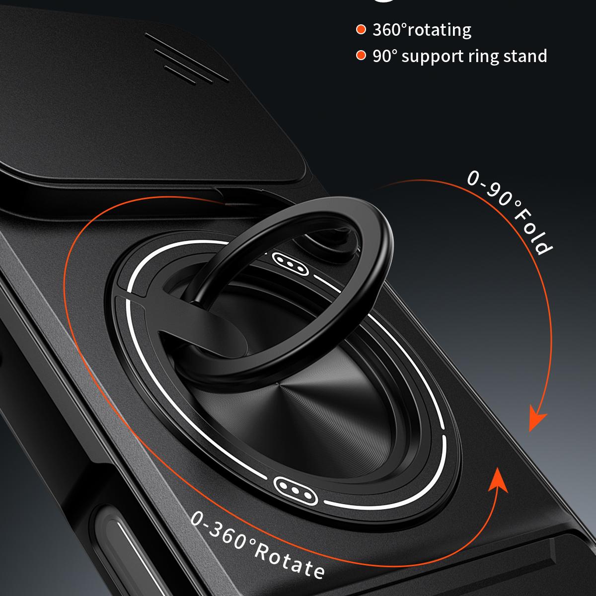 For iPhone 18 Pro Max Lens Sliding Window Multifunctional Magnetic Shockproof Phone Case - Black - EDA008865929B