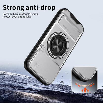 For iPhone 18 Pro Max Lens Sliding Window Multifunctional Magnetic Shockproof Phone Case - Titanium Gray - EDA008865929D