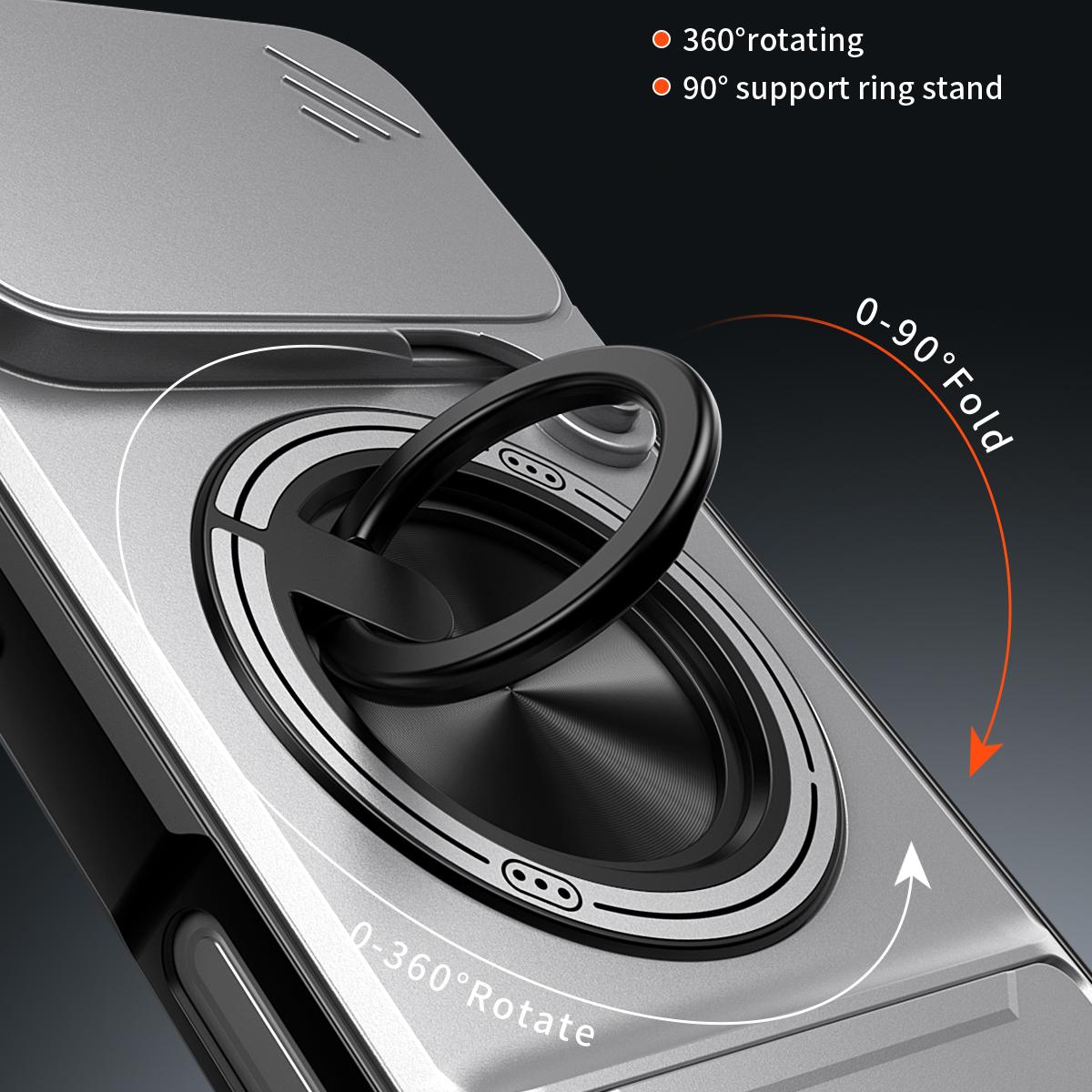 For iPhone 18 Pro Max Lens Sliding Window Multifunctional Magnetic Shockproof Phone Case - Titanium Gray - EDA008865929D