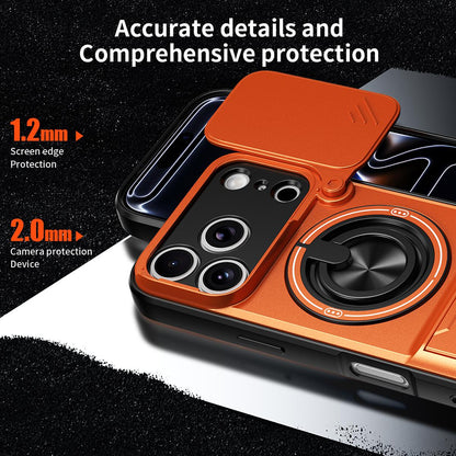 For iPhone 18 Pro Max Lens Sliding Window Multifunctional Magnetic Shockproof Phone Case - Orange - EDA008865929E