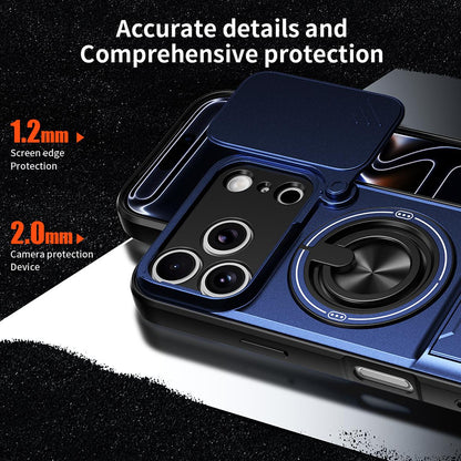 For iPhone 18 Pro Lens Sliding Window Multifunctional Magnetic Shockproof Phone Case - Royal Blue - EDA008865930A