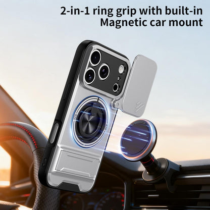 For iPhone 18 Pro Lens Sliding Window Multifunctional Magnetic Shockproof Phone Case - Titanium Gray - EDA008865930D