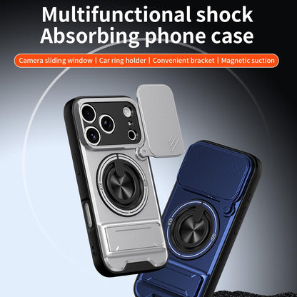For iPhone 18 Pro Lens Sliding Window Multifunctional Magnetic Shockproof Phone Case - Titanium Gray - EDA008865930D