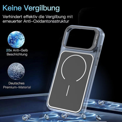 For iPhone 18 Pro Max Bright Color Blocking Camera Bracket Magnetic Phone Case - Black - EDA008875319D