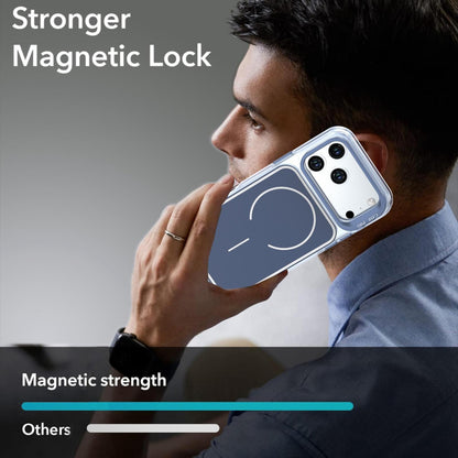 For iPhone 18 Pro Max Bright Color Blocking Camera Bracket Magnetic Phone Case - Blue - EDA008875319F