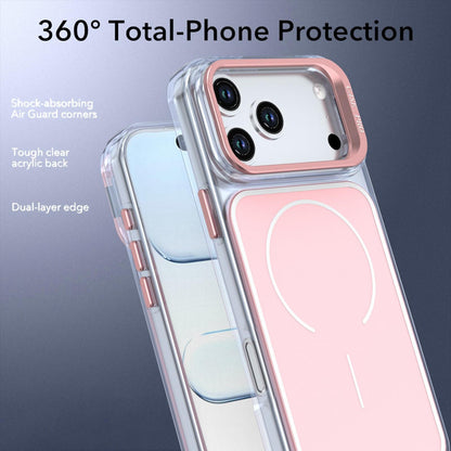 For iPhone 18 Pro Bright Color Blocking Camera Bracket Magnetic Phone Case - Pink - EDA008875320C