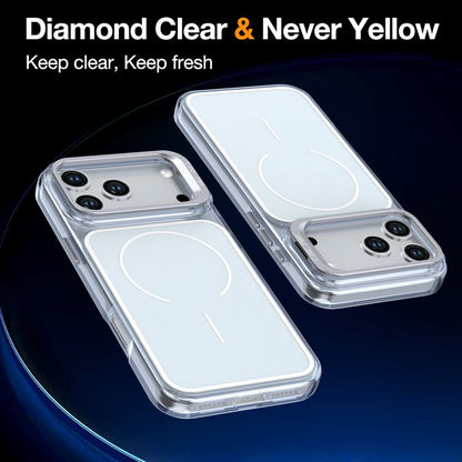 For iPhone 18 Pro Bright Color Blocking Camera Bracket Magnetic Phone Case - Grey - EDA008875320E