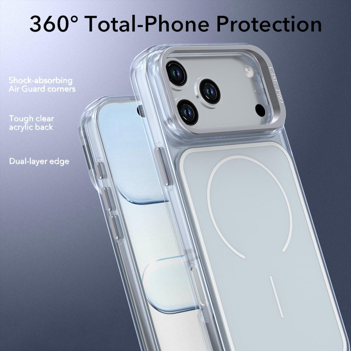 For iPhone 18 Pro Bright Color Blocking Camera Bracket Magnetic Phone Case - Grey - EDA008875320E