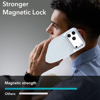 For iPhone 18 Pro Bright Color Blocking Camera Bracket Magnetic Phone Case - Grey - EDA008875320E