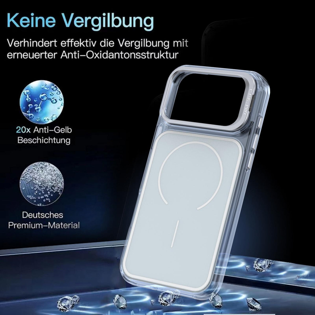 For iPhone 18 Pro Bright Color Blocking Camera Bracket Magnetic Phone Case - Grey - EDA008875320E