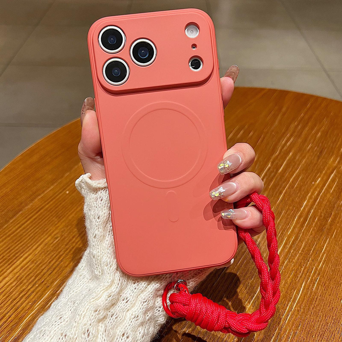 For iPhone 18 Pro Solid Color Liquid Silicone Magnetic Phone Case with Lanyard - Grass Purple - EDA008879025I