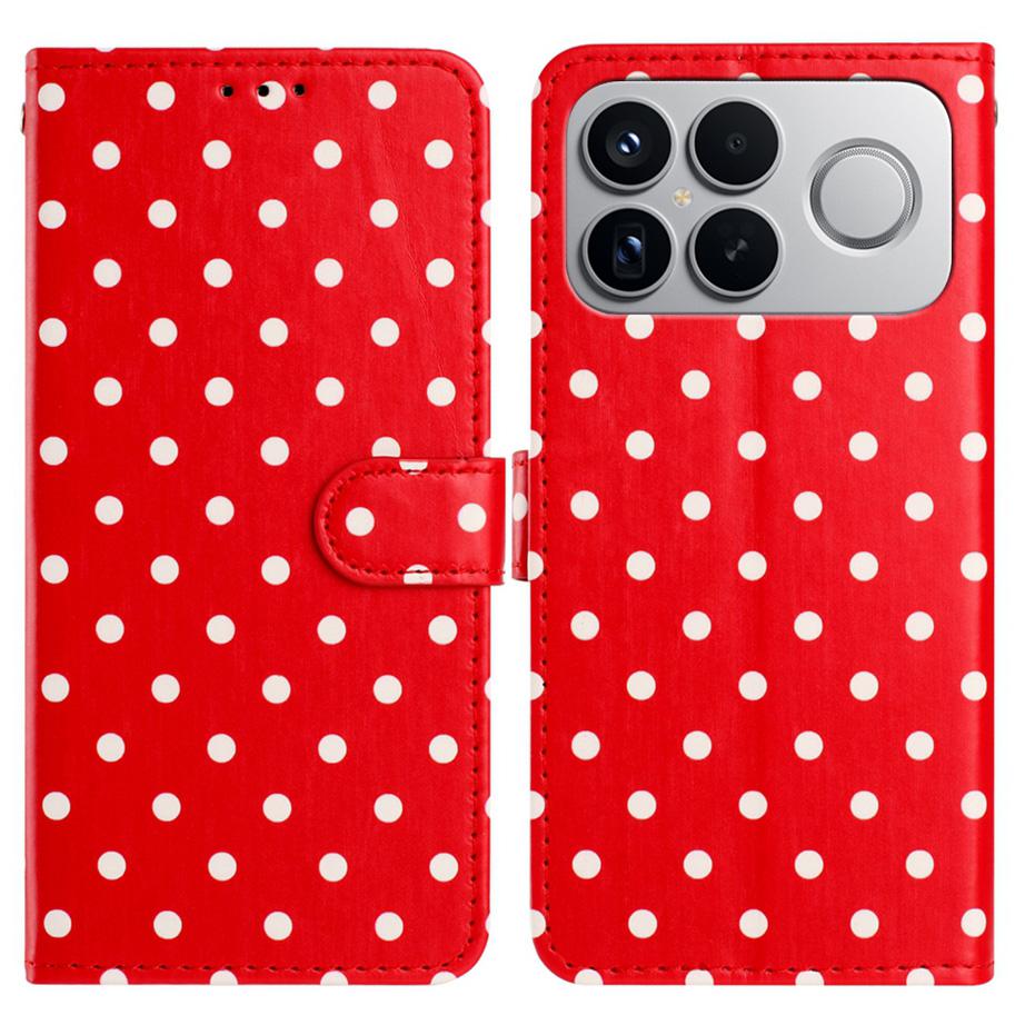For Redmi K90 Pro Max / Poco F8 Ultra Small Dots Pattern Vegan Leather Phone Case(Red)