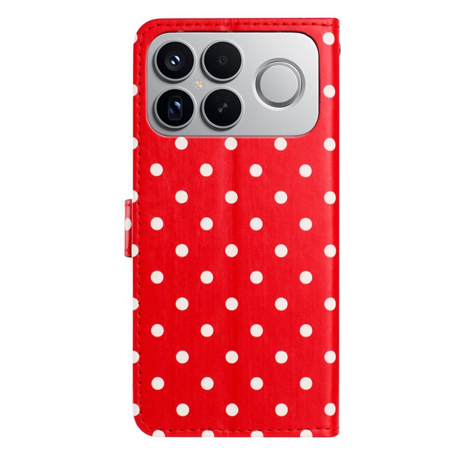 For Redmi K90 Pro Max / Poco F8 Ultra Small Dots Pattern Vegan Leather Phone Case(Red)