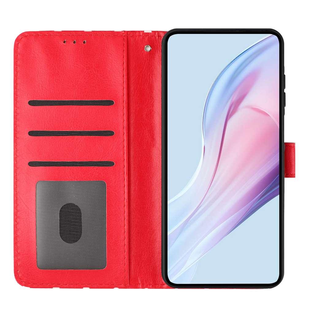 For Redmi K90 Pro Max / Poco F8 Ultra Small Dots Pattern Vegan Leather Phone Case(Red)