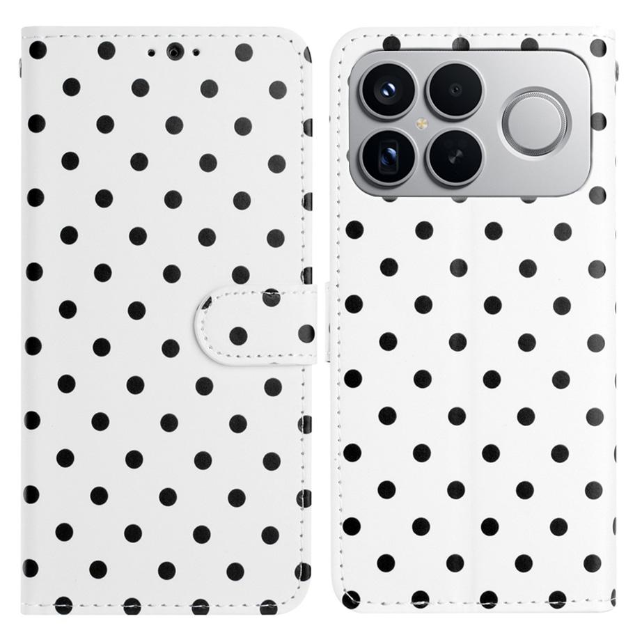 For Redmi K90 Pro Max / Poco F8 Ultra Small Dots Pattern Vegan Leather Phone Case(White)