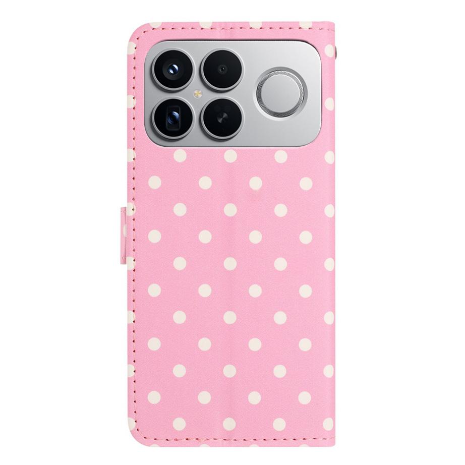For Redmi K90 Pro Max / Poco F8 Ultra Small Dots Pattern Vegan Leather Phone Case(Pink)