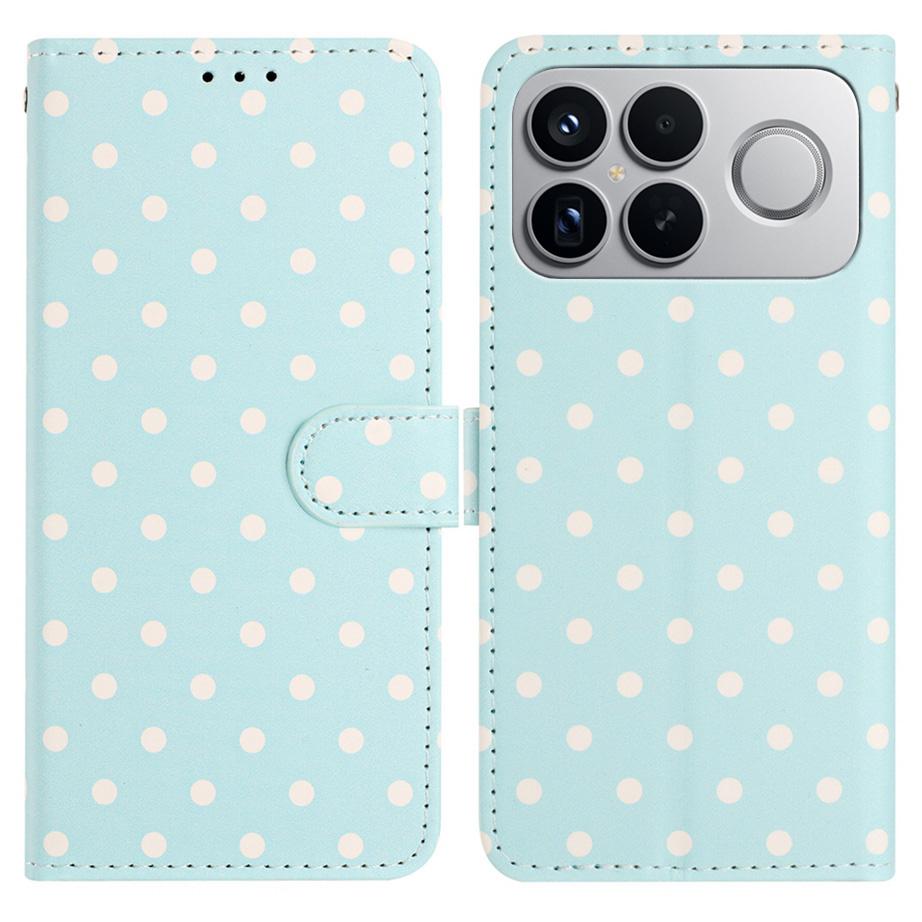 For Redmi K90 Pro Max / Poco F8 Ultra Small Dots Pattern Vegan Leather Phone Case(Light Blue)