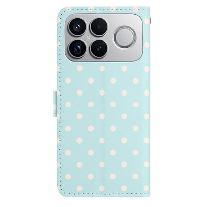 For Redmi K90 Pro Max / Poco F8 Ultra Small Dots Pattern Vegan Leather Phone Case(Light Blue)