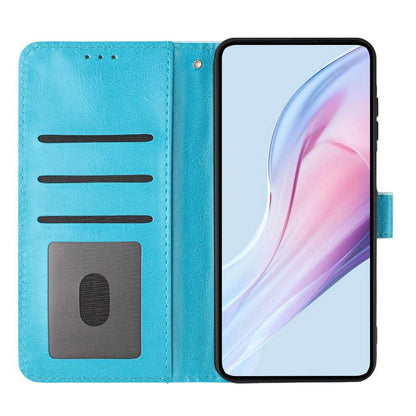 For Redmi K90 Pro Max / Poco F8 Ultra Small Dots Pattern Vegan Leather Phone Case(Light Blue)