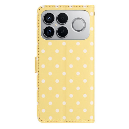 For Redmi K90 Pro Max / Poco F8 Ultra Small Dots Pattern Vegan Leather Phone Case(Yellow)