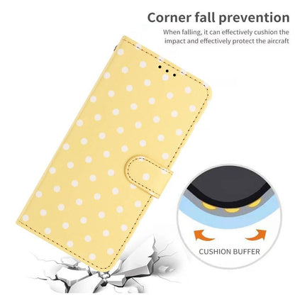 For Redmi K90 Pro Max / Poco F8 Ultra Small Dots Pattern Vegan Leather Phone Case(Yellow)
